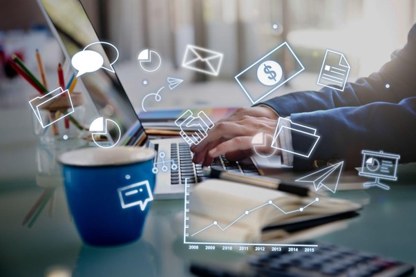 Símbolos de marketing digital e tráfego pago