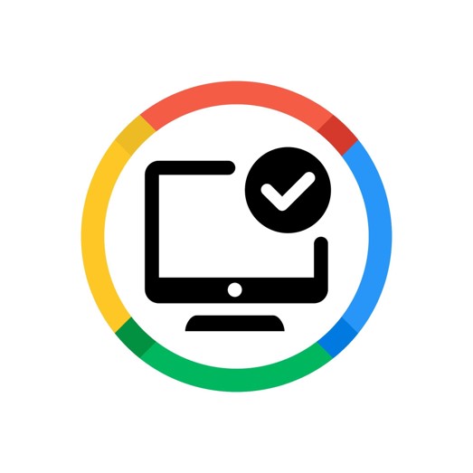 O símbolo do Google em um círculo com um vetor de computador dentro dele.
